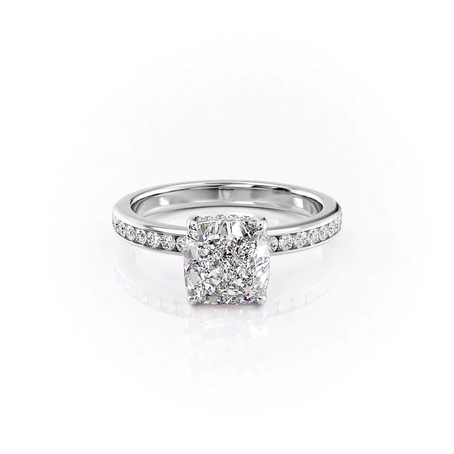 The Marilyn Set With A 2.5 Carat Cushion Lab Diamond