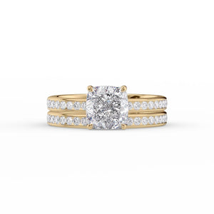 The Marilyn Set With A 3 Carat Cushion Lab Diamond