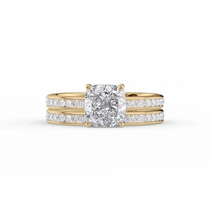 The Marilyn Set With A 2.5 Carat Cushion Lab Diamond