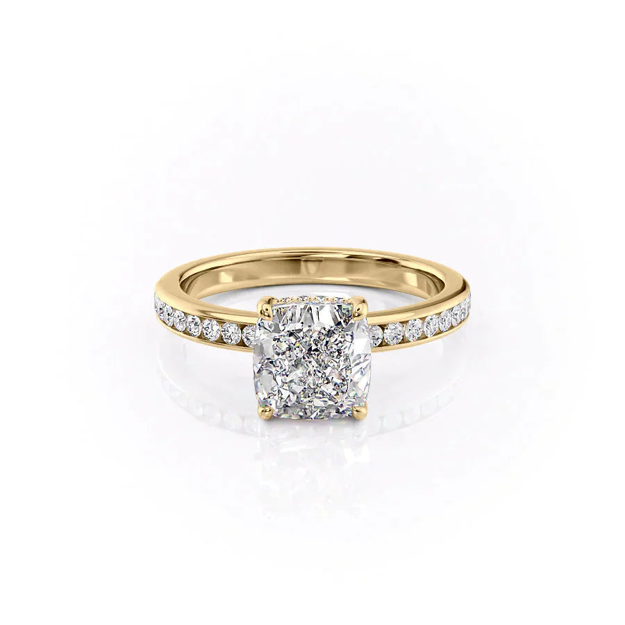 The Marilyn Set With A 2.5 Carat Cushion Moissanite