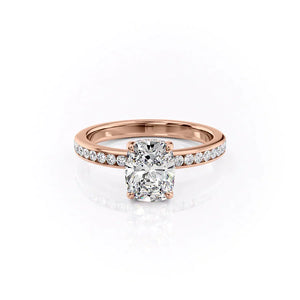 The Marilyn Set With A 1.5 Carat Elongated Cushion Lab Diamond