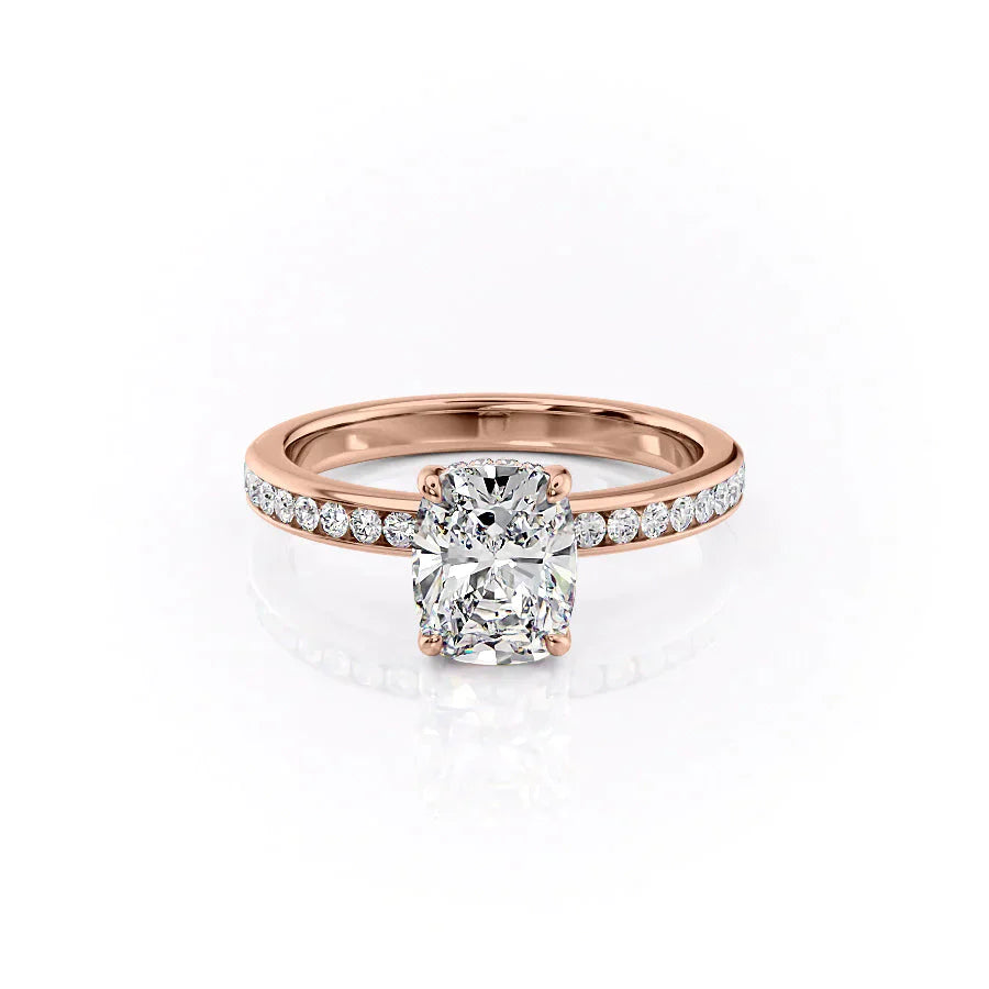 The Marilyn Set With A 2 Carat Elongated Cushion Moissanite