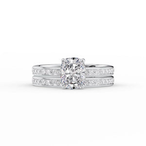 The Marilyn Set With A 2 Carat Elongated Cushion Lab Diamond