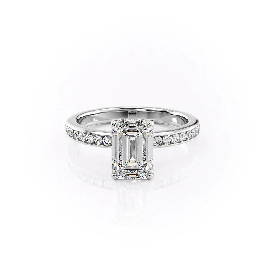 The Marilyn Set With A 4 Carat Emerald Moissanite