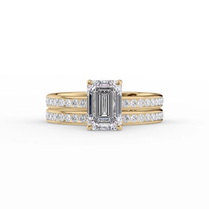 The Marilyn Set With A 3 Carat Emerald Lab Diamond