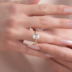 The Marilyn Set With A 3 Carat Emerald Lab Diamond