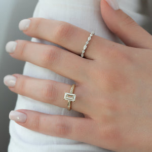 The Marilyn Set With A 3 Carat Emerald Lab Diamond