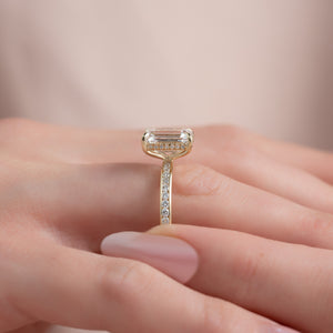 The Marilyn Set With A 3 Carat Emerald Lab Diamond
