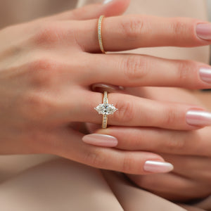 The Marilyn Set With A 1 Carat Marquise Lab Diamond