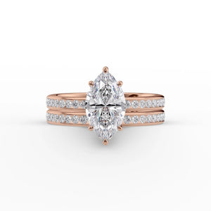 The Marilyn Set With A 2 Carat Marquise Lab Diamond