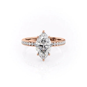 The Marilyn Set With A 2 Carat Marquise Lab Diamond