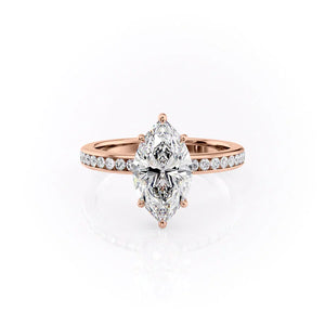 The Marilyn Set With A 5 Carat Marquise Moissanite