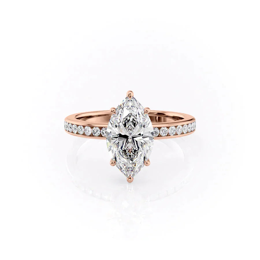 The Marilyn Set With A 3 Carat Marquise Lab Diamond