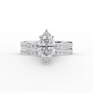 The Marilyn Set With A 2 Carat Marquise Lab Diamond