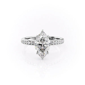 The Marilyn Set With A 1.5 Carat Marquise Moissanite