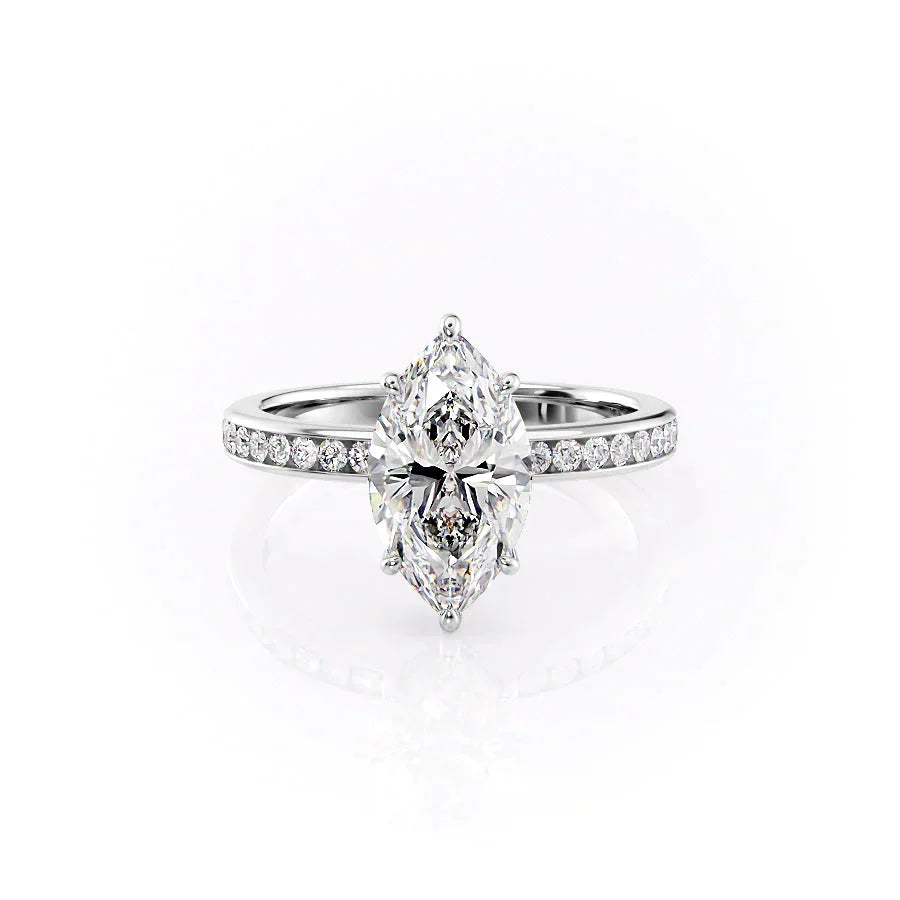 The Marilyn Set With A 3 Carat Marquise Lab Diamond
