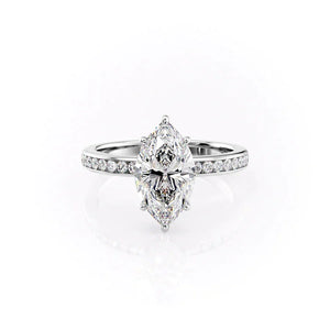 The Marilyn Set With A 1.5 Carat Marquise Lab Diamond