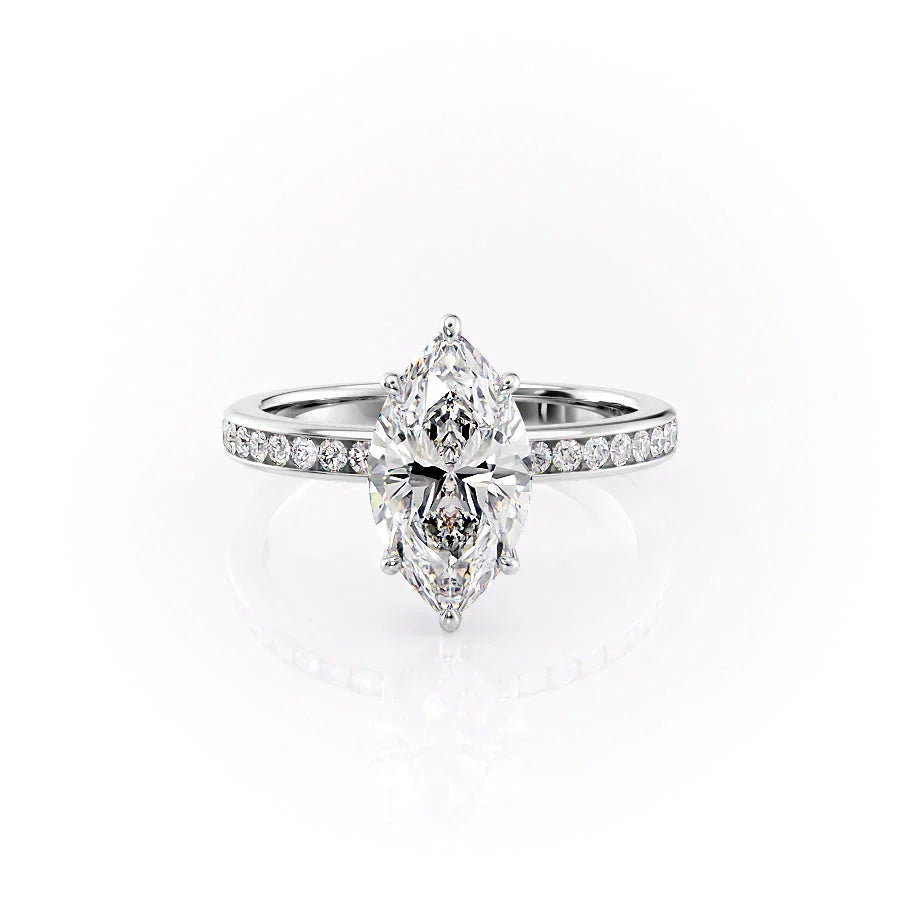 The Marilyn Set With A 5 Carat Marquise Moissanite
