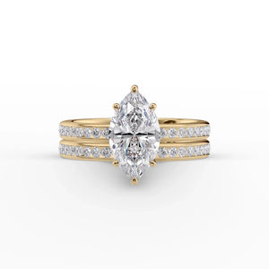 The Marilyn Set With A 2.5 Carat Marquise Moissanite