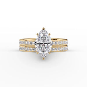 The Marilyn Set With A 1 Carat Marquise Lab Diamond