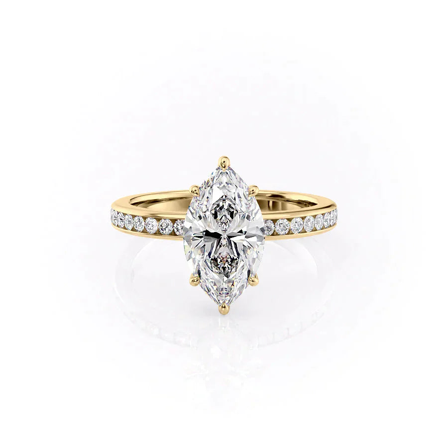The Marilyn Set With A 2.5 Carat Marquise Lab Diamond