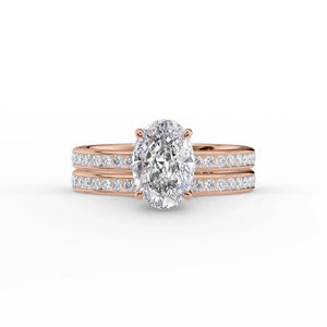 The Marilyn Set With A 1 Carat Oval Lab Diamond