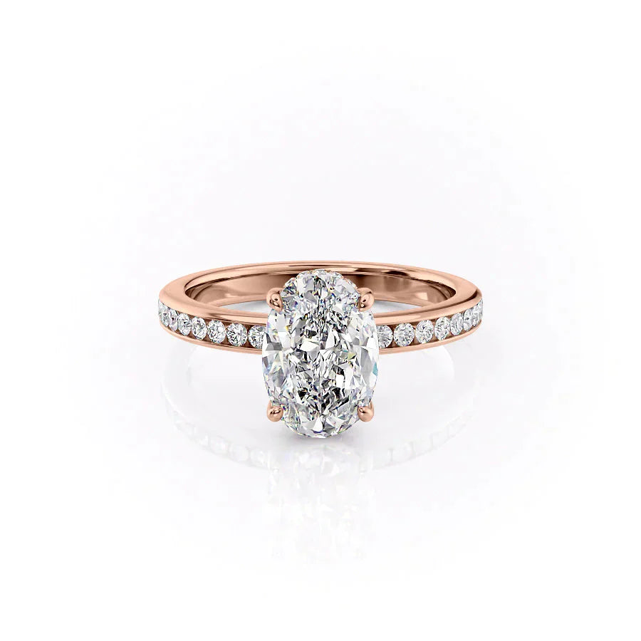 The Marilyn Set With A 3 Carat Oval Moissanite