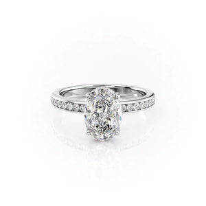 The Marilyn Set With A 3 Carat Oval Moissanite