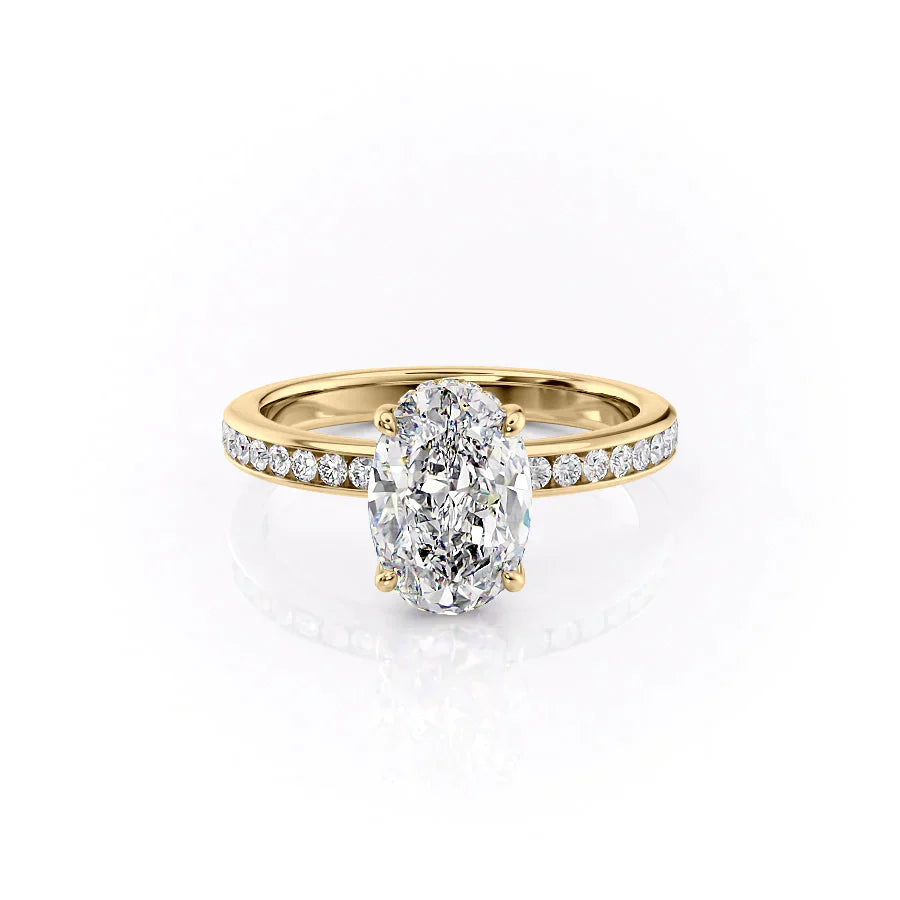 The Marilyn Set With A 3 Carat Oval Moissanite