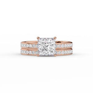 The Marilyn Set With A 2.5 Carat Princess Lab Diamond