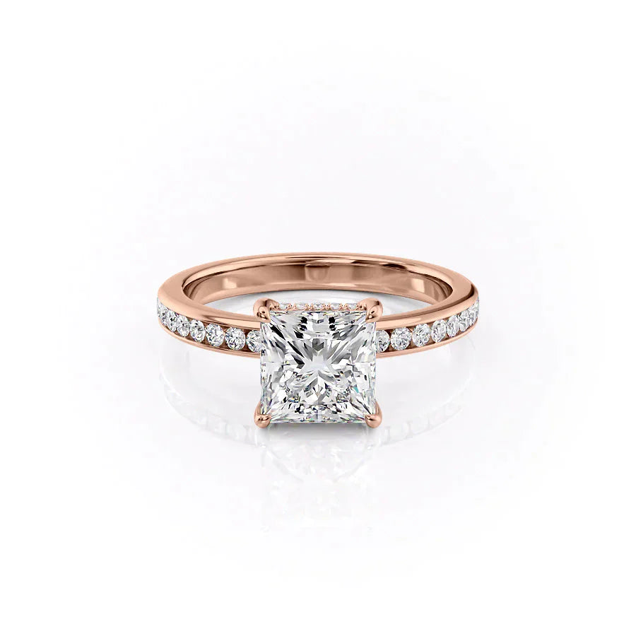 The Marilyn Set With A 2 Carat Princess Lab Diamond