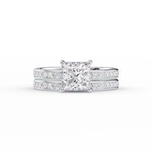 The Marilyn Set With A 3 Carat Princess Lab Diamond