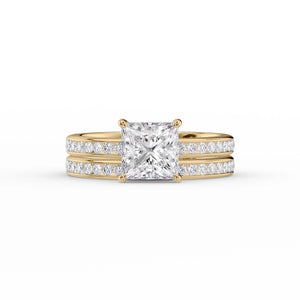 The Marilyn Set With A 4.5 Carat Princess Moissanite