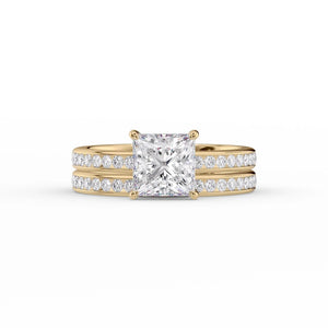 The Marilyn Set With A 2 Carat Princess Lab Diamond