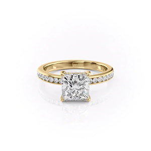 The Marilyn Set With A 1.5 Carat Princess Lab Diamond