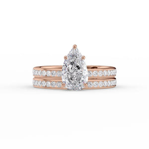 The Marilyn Set With A 5 Carat Pear Moissanite