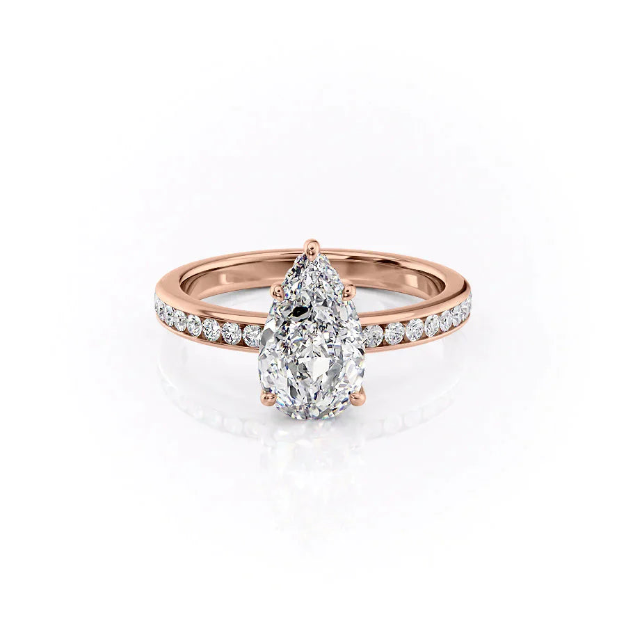 The Marilyn Set With A 5 Carat Pear Moissanite