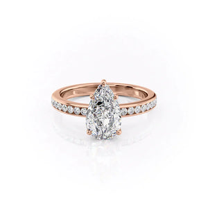 The Marilyn Set With A 1 Carat Pear Lab Diamond