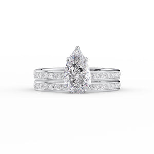 The Marilyn Set With A 1 Carat Pear Lab Diamond