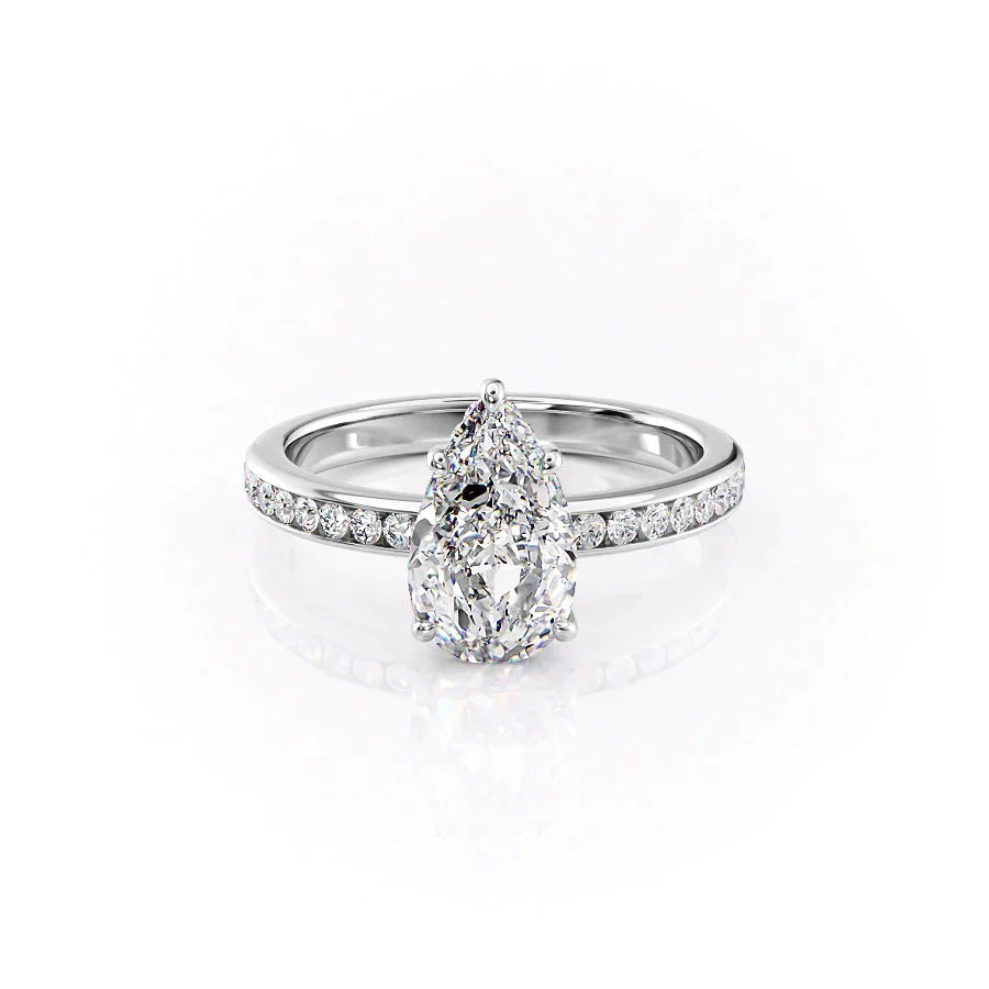 The Marilyn Set With A 2 Carat Pear Lab Diamond