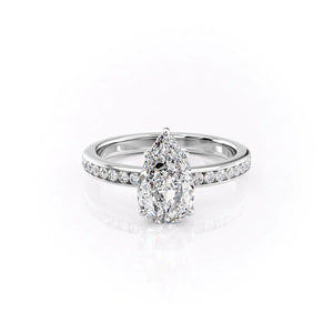 The Marilyn Set With A 1 Carat Pear Lab Diamond