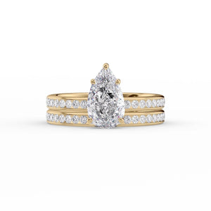 The Marilyn Set With A 3 Carat Pear Lab Diamond