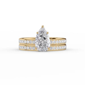 The Marilyn Set With A 3.5 Carat Pear Moissanite