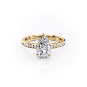 The Marilyn Set With A 3 Carat Pear Lab Diamond