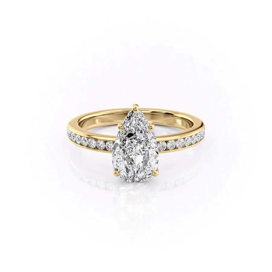The Marilyn Set With A 2 Carat Pear Lab Diamond