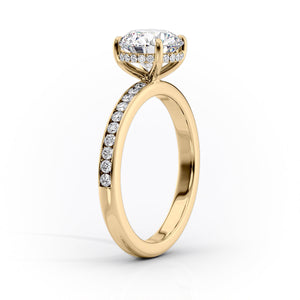 The Marilyn Set With A 4 Carat Elongated Cushion Moissanite