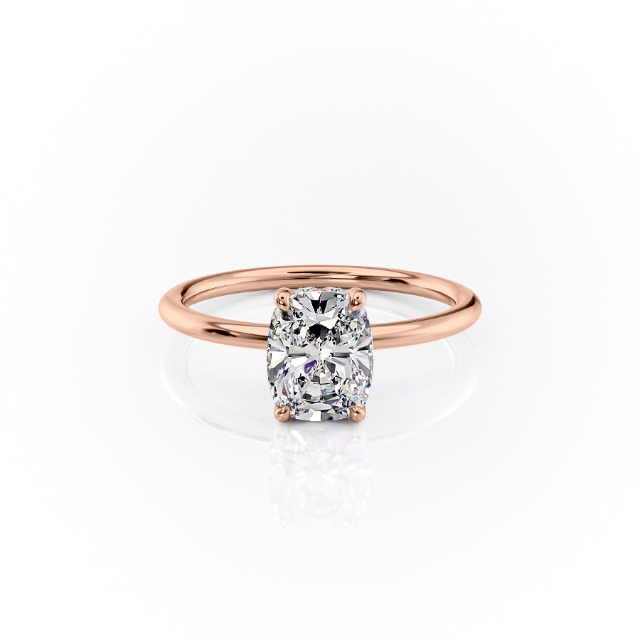 The Sandra Set With A 1.5 Carat Elongated Cushion Moissanite