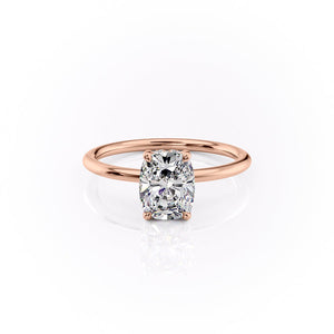 The Sandra Set With A 1.5 Carat Elongated Cushion Lab Diamond