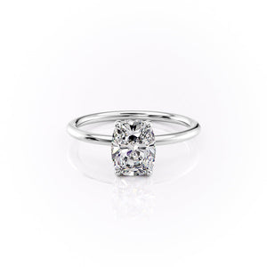 The Sandra Set With A 4.5 Carat Elongated Cushion Moissanite