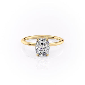 The Sandra Set With A 2.5 Carat Elongated Cushion Lab Diamond